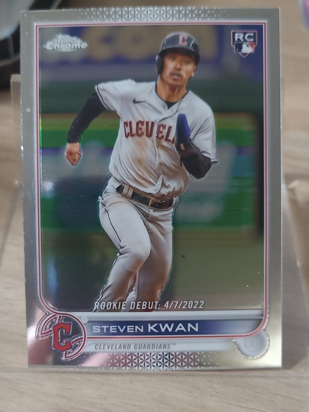 Steven Kwan Cleveland Guardians Baseball Card -2022 Topps Chrome Update